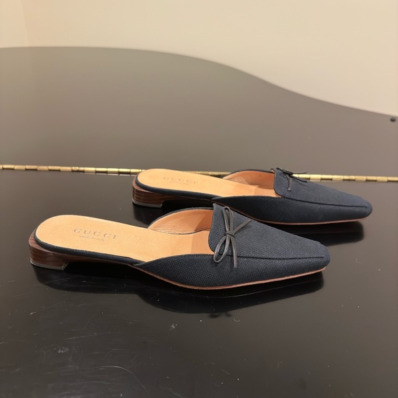Authentic Vintage Classic Elegant Retro Rare Luxury Gucci Canvas Mules/Shoes - Picture 10 of 17